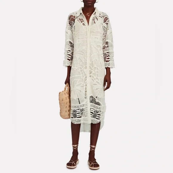 FARM Rio Guipure Lace Shirt Dress - Picture 3 of 6